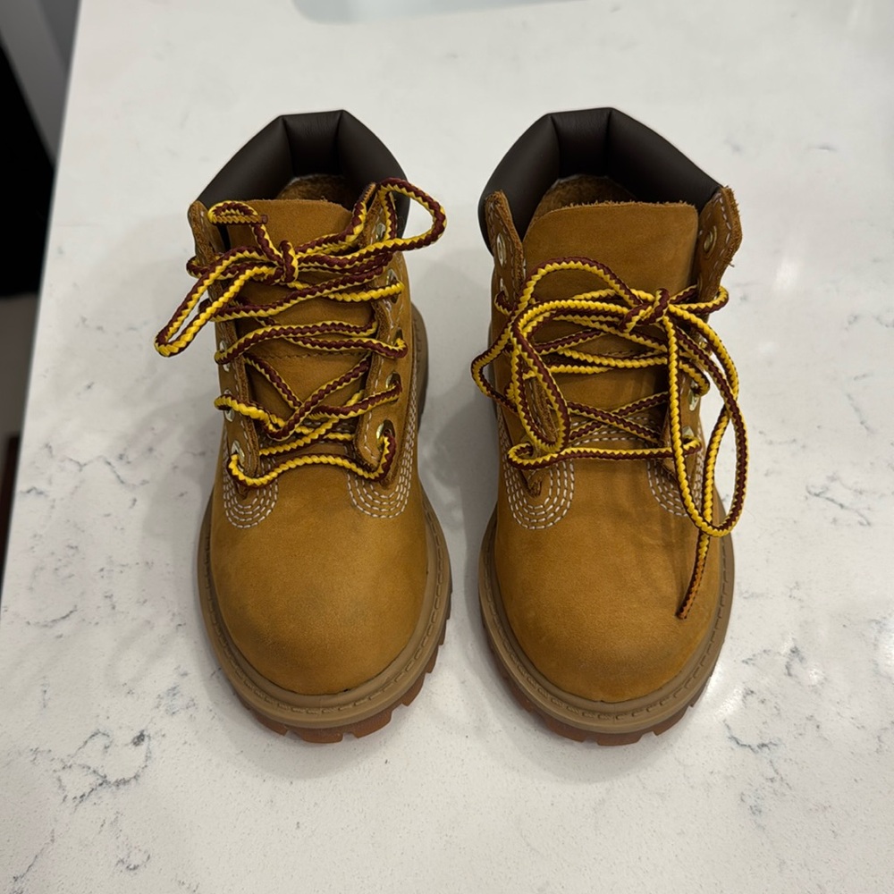 Timberland Kids Wheat Tan Lace-Up Boots